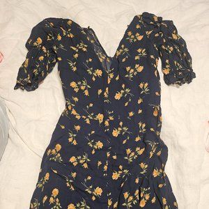 Reformation size 2 midi dress navy floral
